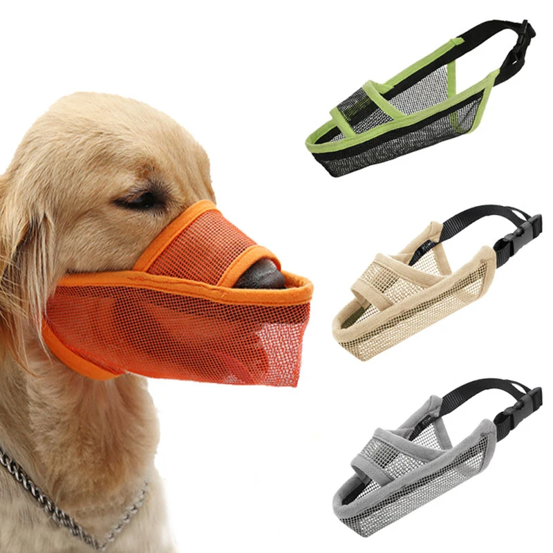 Dog Anti-Bark Nylon Muzzle Soft Adjustable Mouth Mask 7 Size for Small Large Pet 