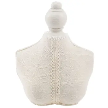 

AFBC Vintage Wooden Lace White Mannequin Jewelry Rack Frame Hanging Necklace Bangle Holder Jewelry Stand Chest Models (Without B