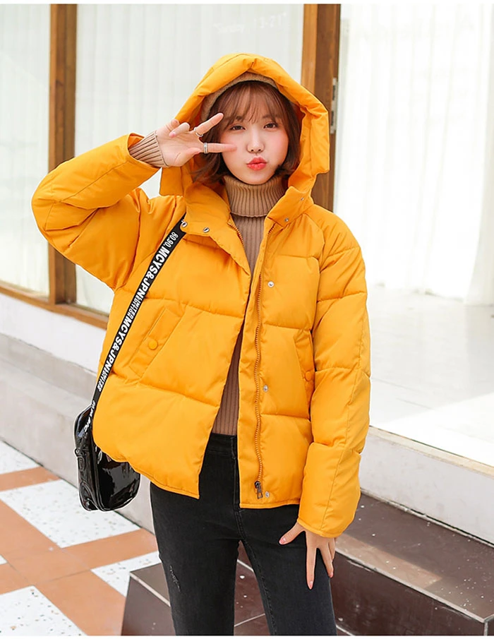ZURICHOUSE зимняя куртка женская короткая теплая парка с капюшоном модная куртка с длинным рукавом в стиле Харадзюку