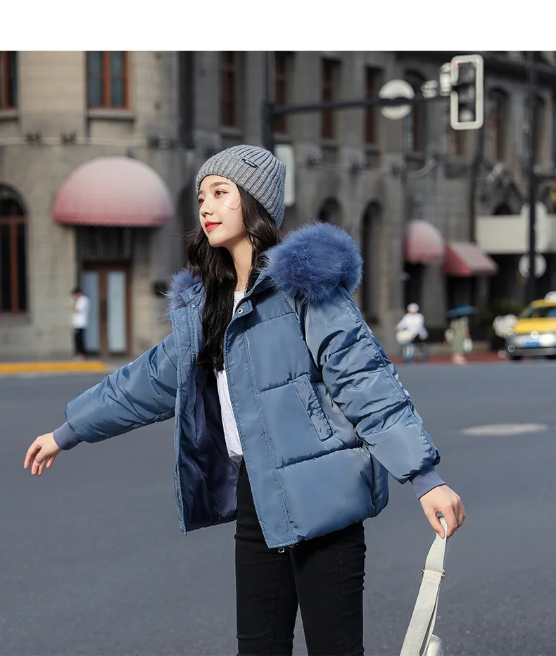 5 Colors Ladies Faux Fur Hooded Short Puffer Jacket New Fashion Parka Casual Loose Winter Jacket Women Warm Bubble Coat