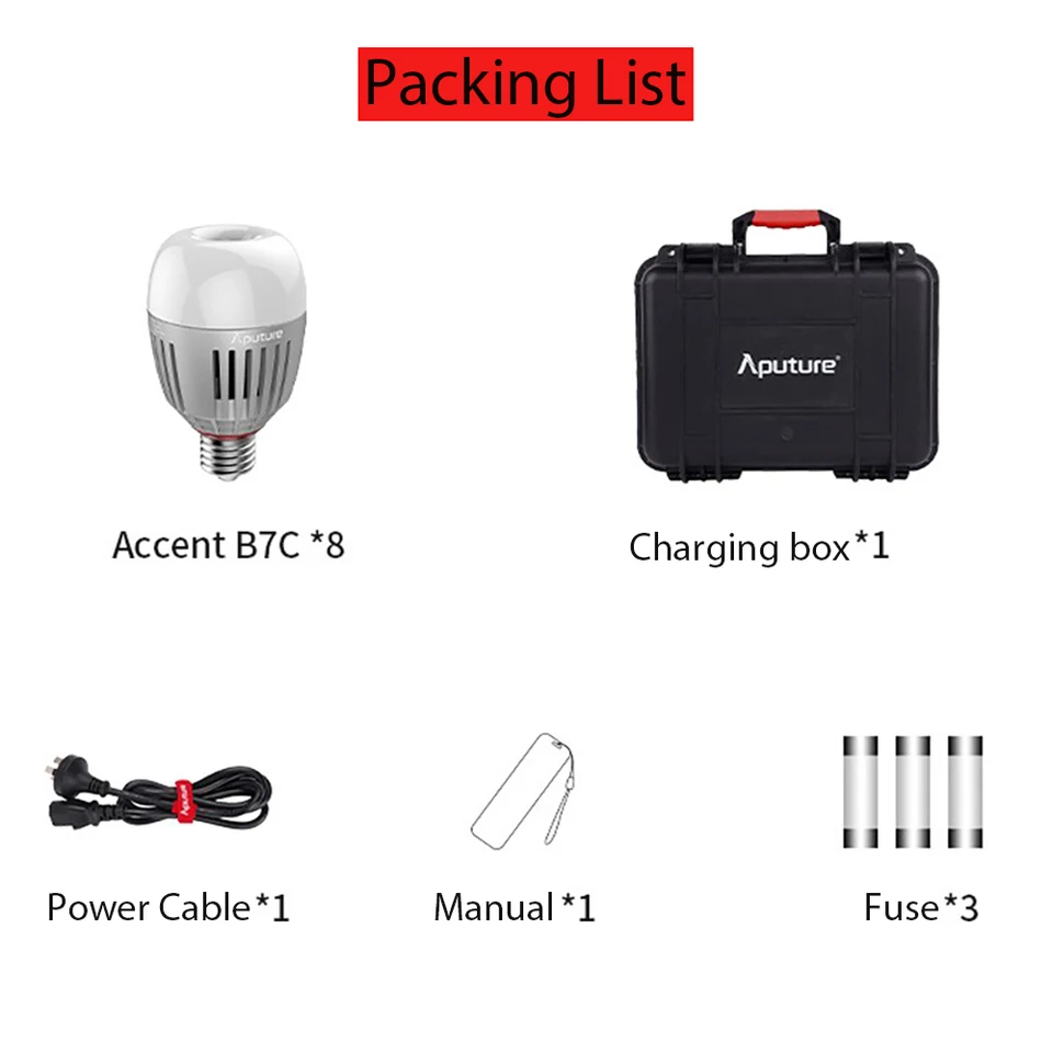 新品 Aputure APB7C 8kit アクセントB7c 8 灯キット 照明 Accent B7c 8-Light Kit | Aputure