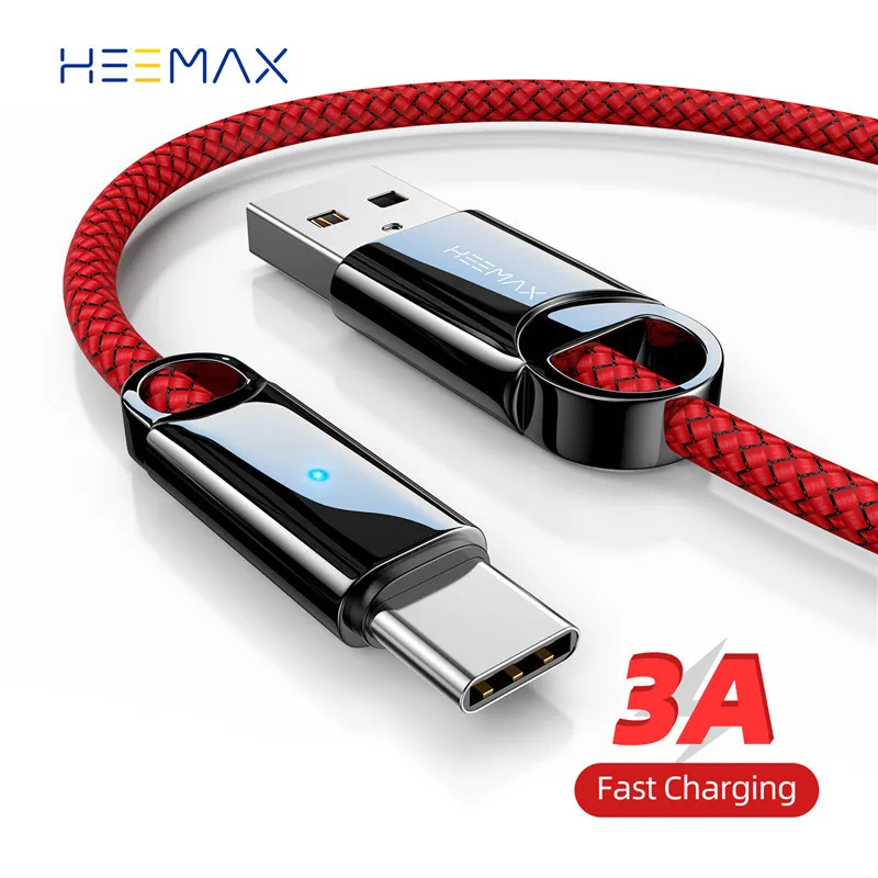 HEEMAX 0 3 м/1 м/2 м кабель с разъемом USB Type C 3A Быстрый Проводное зарядное устройство для