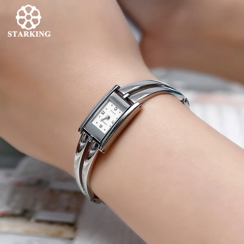 STARKING, роскошные брендовые Модные женские кварцевые часы, золотые часы-браслет, ретро роскошный дизайн, прямоугольные простые наручные часы для женщин