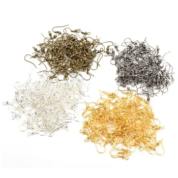 

Gold Silver Color Bronze Nickel Hooks Coil Ear Wire Earrings Findings For Jewelry Making Craft DIY 50PCS/pack
