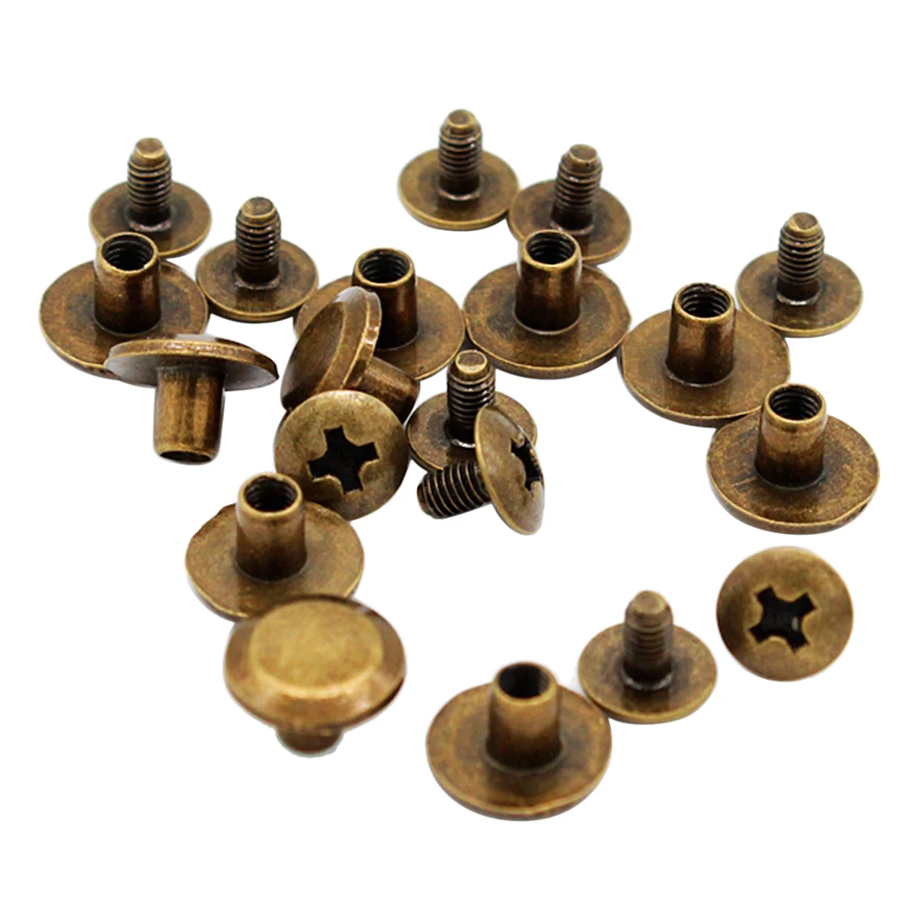 10 Pieces Binding Chicago Screws Nail Stud Rivet For Photo Album Leather Belt 10mm Craft DIY Clothes Making