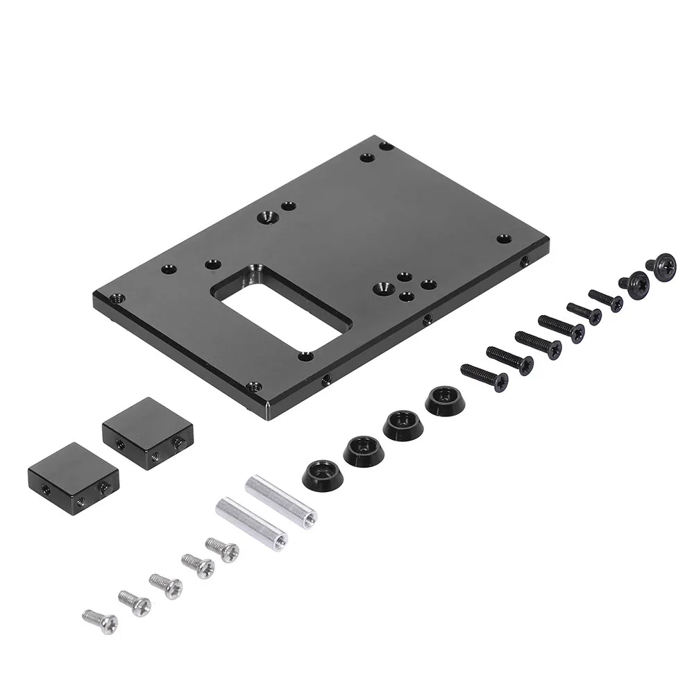 Алюминий сплава Servo с фиксированным креплением кронштейн платы 1:12 Запчасти для радиоуправляемого грузовика для 1/12 D90 MN-90 MN-99 MN-91 FJ-45 RC автомобиль Рок Гусеничный - Цвет: Черный