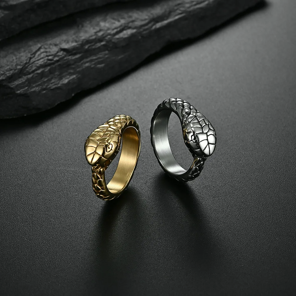 Whole Sales Price High Quality Steel Animal Greedy Snake Finger Rings For Men Male Stainless Best Present Gift Boyfriends | Украшения и