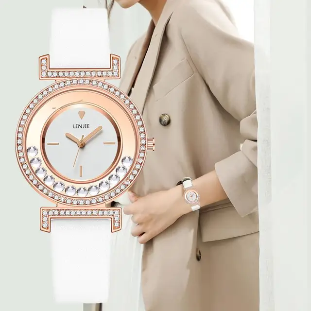 Exquisite minimalistyczny kobiet zegarki 2022 nowa prosta diamentowa tarcza projekt panie skórzany Wrist Watch Casual prezenty zegar dla kobiety 1