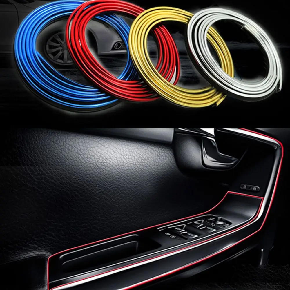 

5M/Lot Car-styling Car Door Dashboard Air Outlet Steering-wheel Styling Interior Decoration Thread Strip Auto Accessories