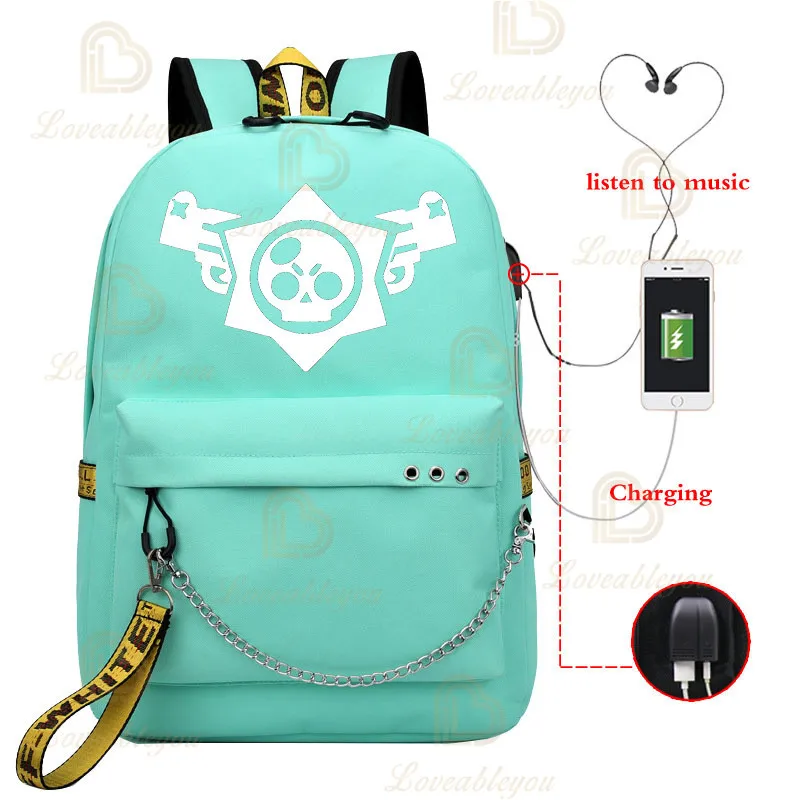 Game Leon Kids Student School Bag with Headphone Backpacks with Charging Port Bag Boys Girls Travel Backpack