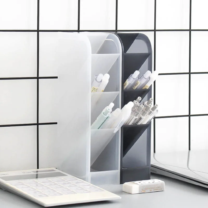 

Multi-function 4 Grid Office Accessories Desktop Pen Holder School Storage Case Plastic Box Desk Pen Pencil Organizer