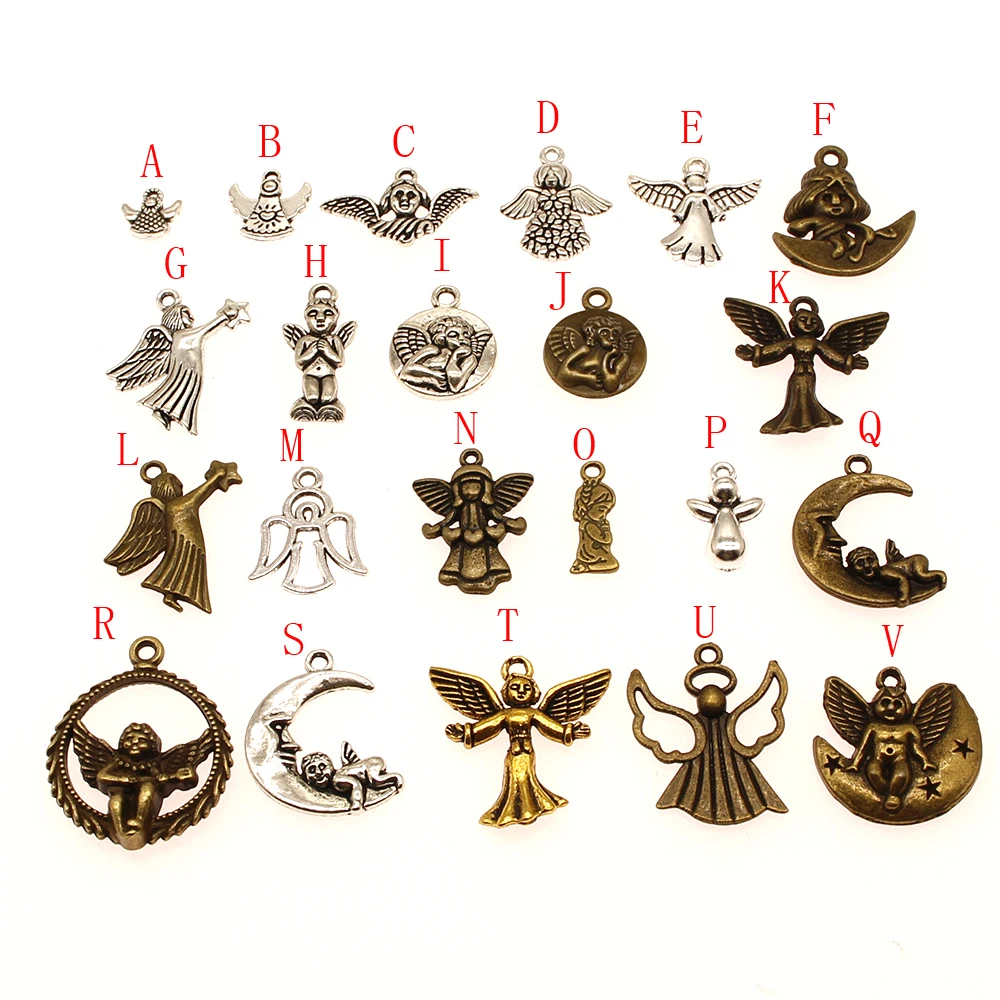 

1 Piece Guardian Angel Charm Jewelry Findings Initial Charms Crafts Materials