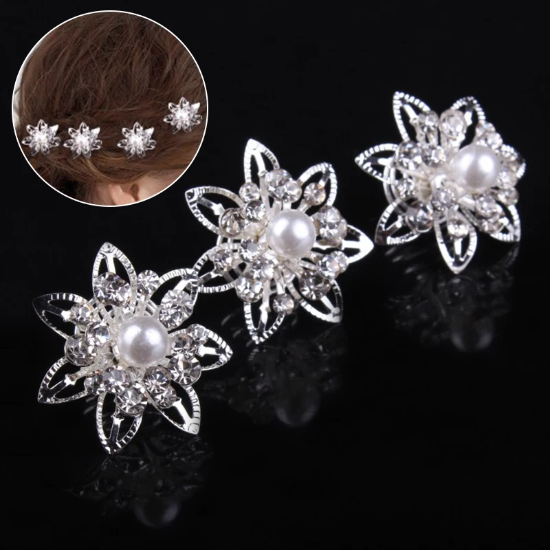 Заколка для волос с белыми жемчужинами и кристаллами|Украшения волос| |