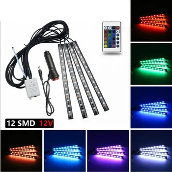 

Automobile decorative lamp car accessories Ambience LED LIGHT colorful interior RGB lighting one dragging four