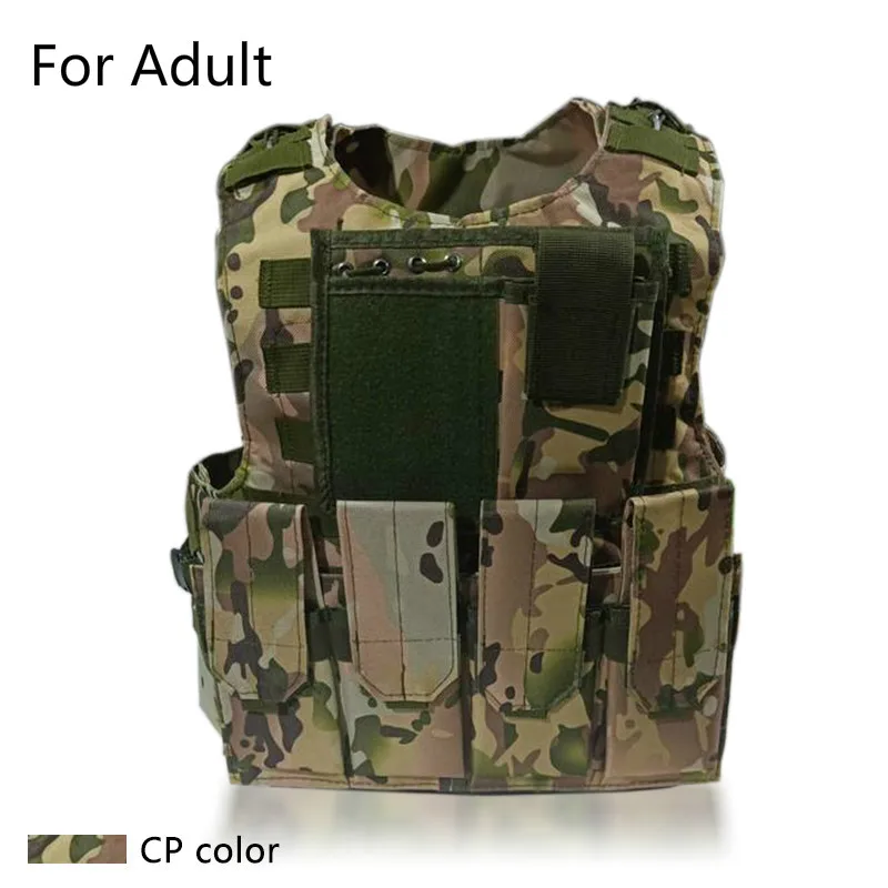 Камуфляжный детский военный тактический охотничий жилет Многофункциональный жилет Wargame Body Molle Armor охотничий джунгли уличное снаряжение - Цвет: Adult CP