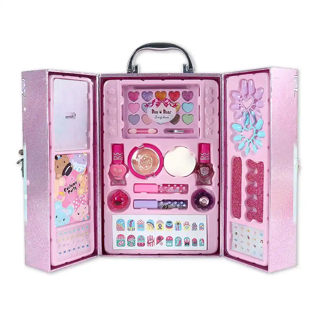 1Pc Pretend Princess Makeup Box Toys For Kid Make Up Set Girls Traveling Cosmetic Toy Suit For