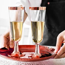 Новинка, 6 шт одноразовые пластиковые бокалы для красного вина, бокалы для шампанского, бокалы для коктейлей, бокалы для Западной кухни, вечерние бокалы для друзей