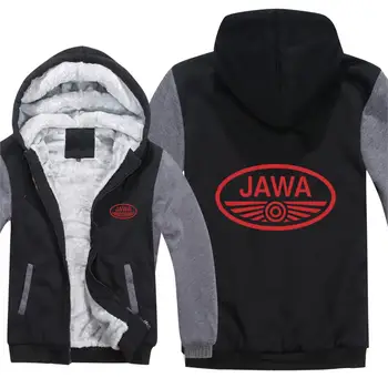

Winter Jawa Motorcycle Hoodies Jacket Fashion Pullover Man Coat Wool Liner Fleece Jawa Sweatshirts Coat