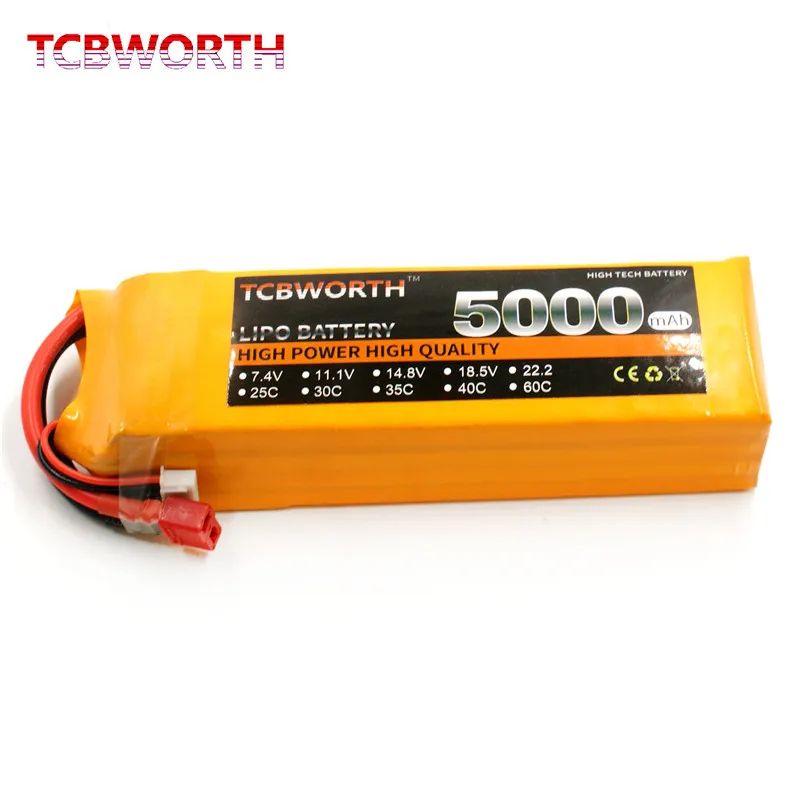 

4S RC LiPo Battery 4S 14.8V 5000mAh 60C Max 120C For RC Airplane Drone Helicopter Quadrotor Car Aircraft RC Lithium Batteries