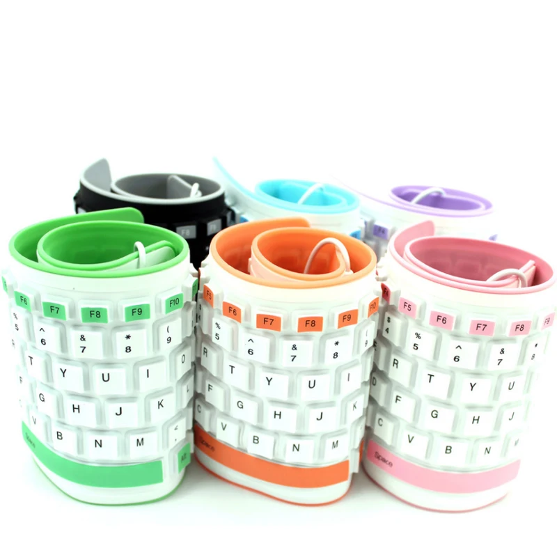 

85-key USB mini flexible silicone folding PC Wired Keyboard Notebook waterproof and collapsible portable wired English keyboard.