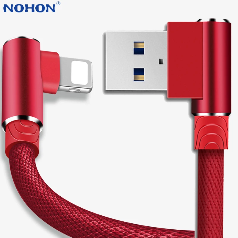 90 Degree USB Cable Charger Cord Data Wire For iPhone 6 S 6S 7 8 Plus 5 5S X XR 11 Pro Max iPad Phone Origin Long 3M Fast Charge|Mobile Phone Cables| - AliExpress