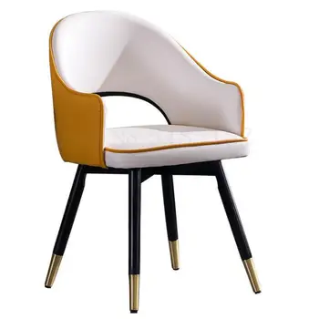 

New post-modern Nordic light luxury dining chair home solid wood leisure negotiation chair creative restaurant simple back chair