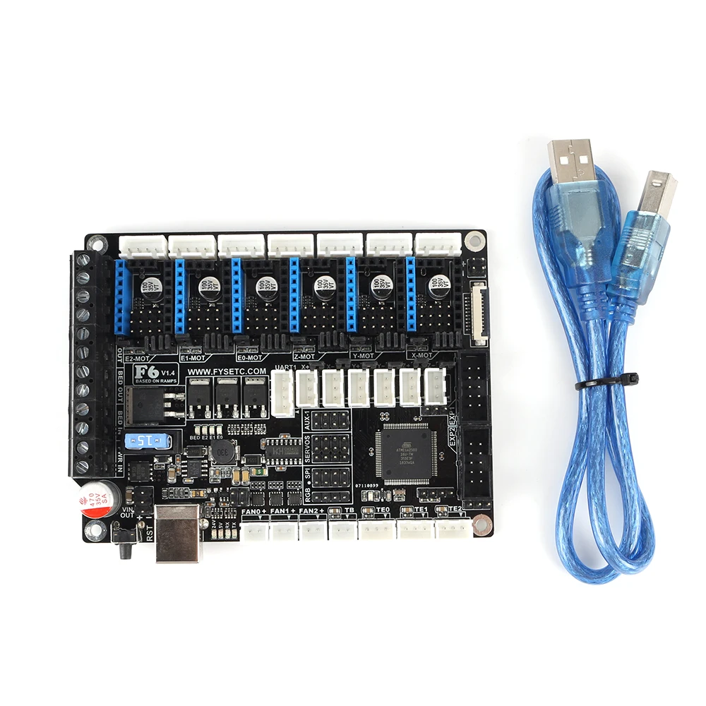 FYSETC F6 V1.4 плата все-в-одном до 6 моторных драйверов для TMC2208 UART Летающий с разъемом XH/MX VS SKR V1.3 S6 для Ender 3