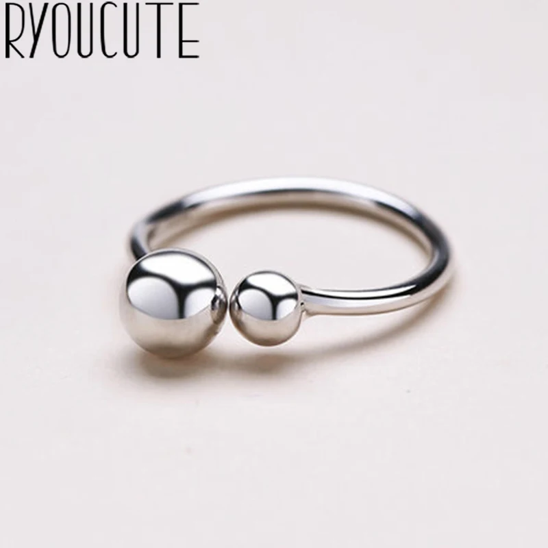 

Bijoux Fashion 925 Sterling Silver Beads Ball Rings for Women Men Big Open Finger Rings Wedding Jewelry Party Gifts