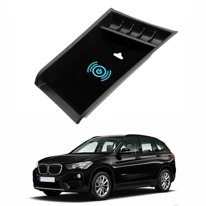 QI Wireless Fast Charging Station Panel in Armrest Storage Box For BMW