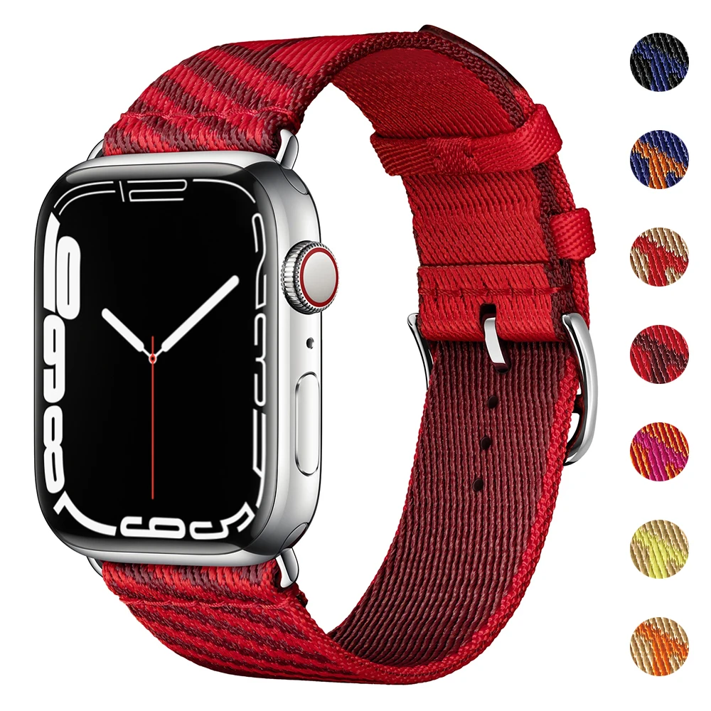 Ремешок нейлоновый для Apple Watch Series 7 41 мм 45 6 SE 5 4 3 38 40 42 44 | Электроника