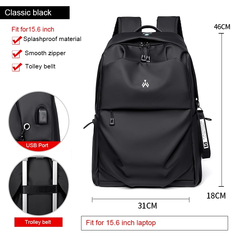 Waterproof Usb Rechargeable Laptop Backpack Men Simple Canvas Designer Bags  Luxury Computer Backpacks Classic School Bag For Men - AliExpress