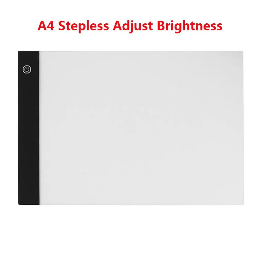 A4 Stepless Dimming A3/A4/A5 светодиодный цифровой графический планшет дисплей Панель светящийся трафарет Графический художник тонкий художественный трафарет рисованная доска светильник коробка Прямая поставка - Цвет: A4 Stepless Dimming