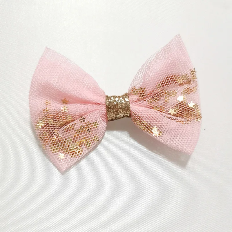pink 15 цветов Детские сетчатые банты для волос детские заколки шпильки с блестками Тюль Лук Аллигатор заколки для волос аксессуары для девочек - Цвет: pink