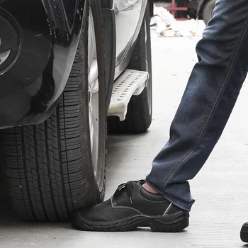 

Genuine Leather Safety Shoes for Men Indestructible Steel Toe shoes Anti-punctureWork Shoes Men Black Steel toe Work Boots