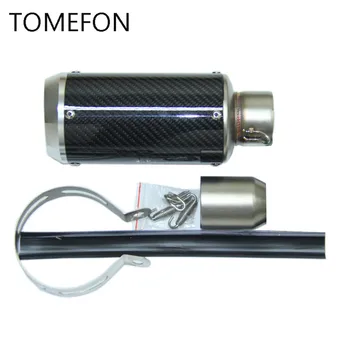 

51mm Carborn fiber Moto Motorcycle exhaust pipe escape moto for KAWASAKI Z800 Z750 NINJA 250 R1 R3 With DBKILLER AR stiker