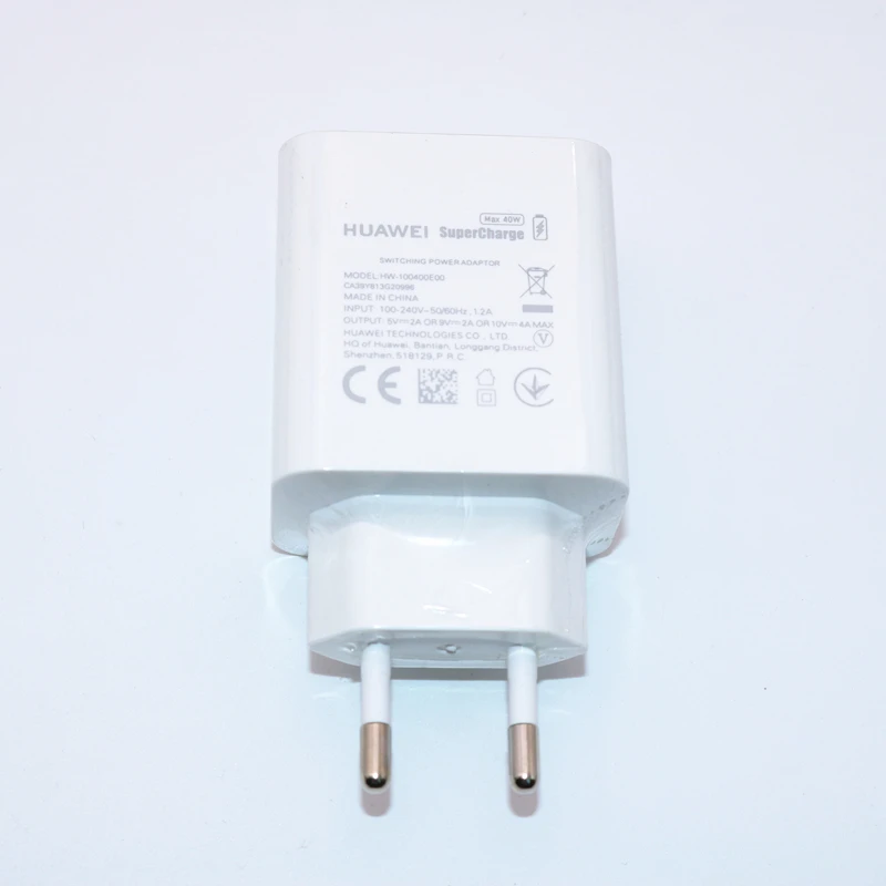 Зарядное устройство huawei 40 Вт,, 10V4A, супер зарядное устройство, EU зарядный адаптер, 5A, USB type c кабель для nova 5 5t 5 pro mate 30 pro p20 p30 pro