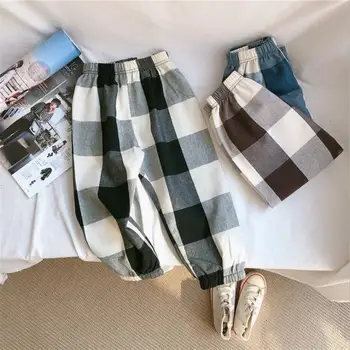 

2020 best selling baby girls boys plaid pants fashion kids girls pants 3-8t