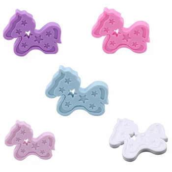 

Cartoon Horse Shaped Silicone Teether BPA Free Infant Teething Chew Beads Food Grade Baby Accessoires 8Colors