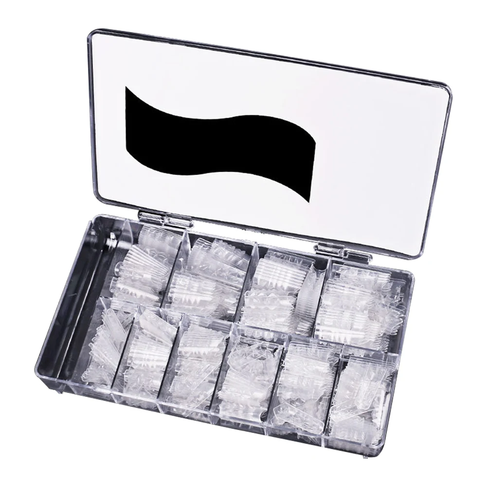 Dicas de Unhas Acrílico para Salões Francês Falso Natural Caixão Transparente Artificial Vidro Esmalte Faça Você Mesmo Arte Unhas Femininas 500 Pçs 1 Cheap Unhas postiças