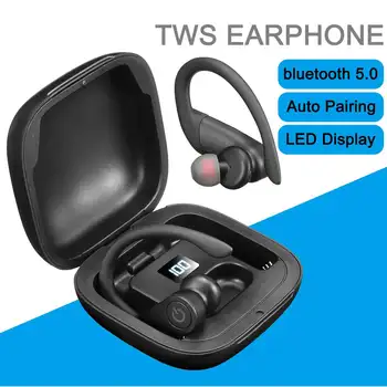 

TWS bluetooth V5.0 Earphones Hanging Ear 8D HiFi Stereo Sound LED Digital Display Auto Pairing Sport Wireless Headphones