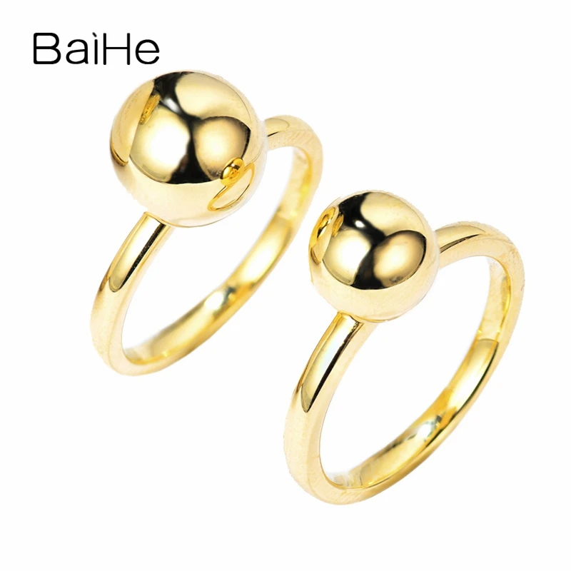 BAIHE однотонное 14K желтое золото свадебное помолвка для женщин Модные Изящные