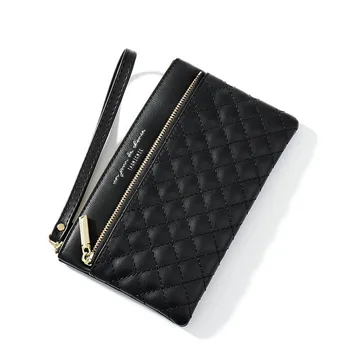 

Fashion Plaid Pattern Women Wallet Wristband Long Wallet Clutch Lady Coin Purse Large Capacity Phone Wallet Purse Female