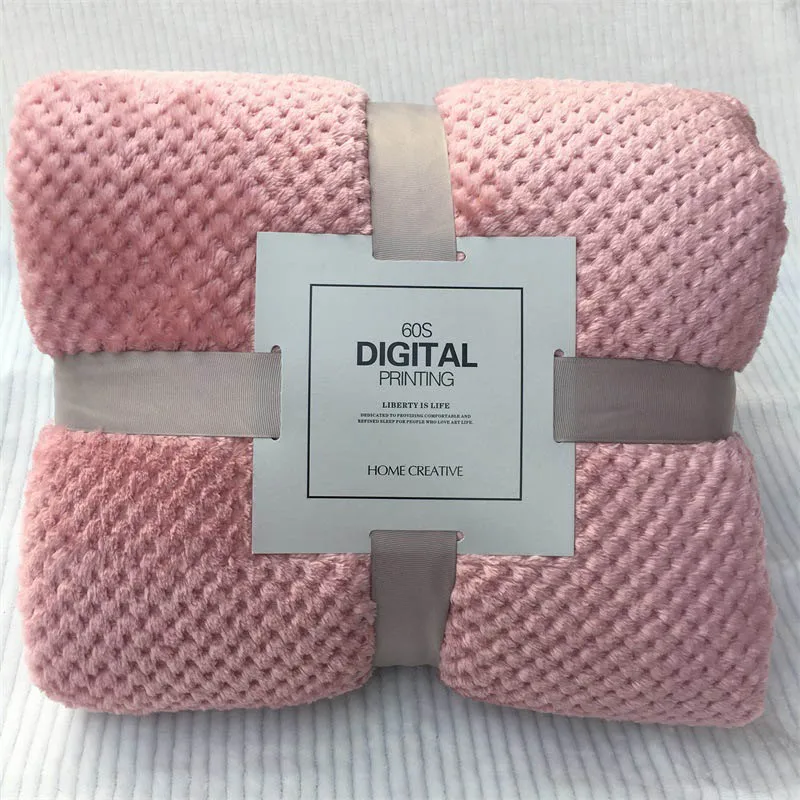 Японское Сетчатое Клетчатое одеяло, летнее кондиционер, покрывало на кровать, зимняя фланелевая простыня-покрывало, Коралловая сумка для животных - Цвет: light pink