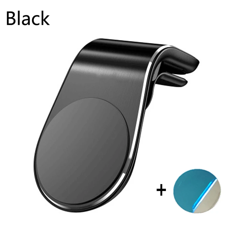 Металлический магнитный автомобильный держатель для телефона, мини Крепление на вентиляционное отверстие, Магнитная подставка для мобильного телефона для iPhone, смартфонов Xiaomi, планшетов в автомобиле - Цвет: Black