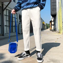 Осенние хлопковые брюки для бега, мужские тонкие модные однотонные повседневные штаны, мужские уличные спортивные штаны, мужские брюки M-4XL
