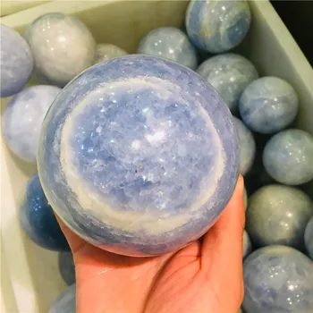 

5-10cm Natural Magic Blue Calcite Quartz Crystal ball Specimen Healing