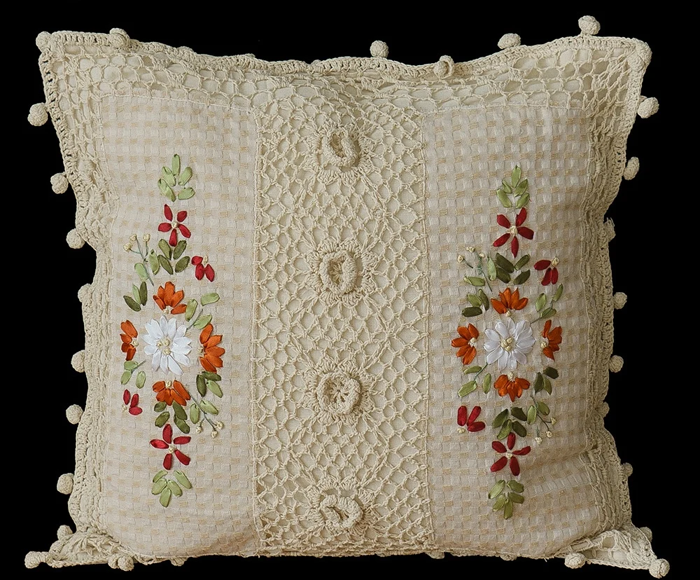 

Macrame Handmade Nostalgic Crocheted Cushion Cover Cotton Thread Knitted Pillow Case Sofa Decorative Pillow Cover Nursery Room