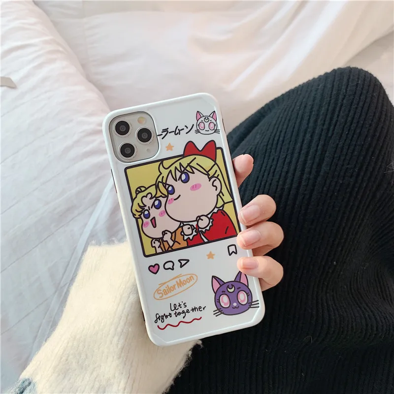 Японский милый мультяшный чехол для телефона Сейлор Мун для iPhone 7 7plus 8 8plus 11 pro X XS Max XR Матовый Мягкий ТПУ чехол-накладка