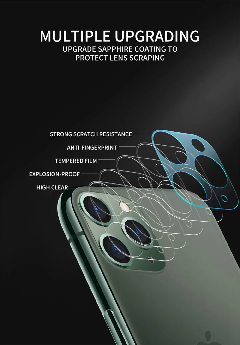 2 шт. стекло для задней камеры iPhone 11 Pro макс. закаленное стекло 11D Защитная пленка для экрана камеры iPhone 11 про-объектив стекло