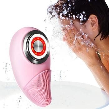 

Facial Cleansing Brush Massager Electric Face Cleansing Brush Exfoliating Face Massage Ion Pore Cleanser led Light Beauty Device